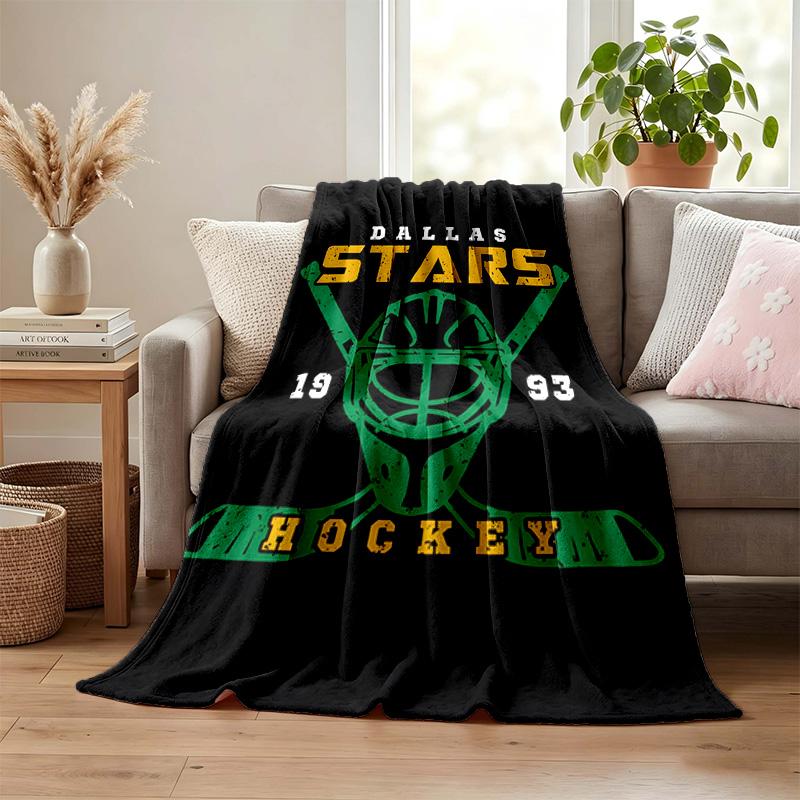 Dallas Stars Blanket Flannel Blanket Soft Cozy Plush Throw for Sofa Bed Lightweight Home Decoration Gifts for Christmas Various Holidays