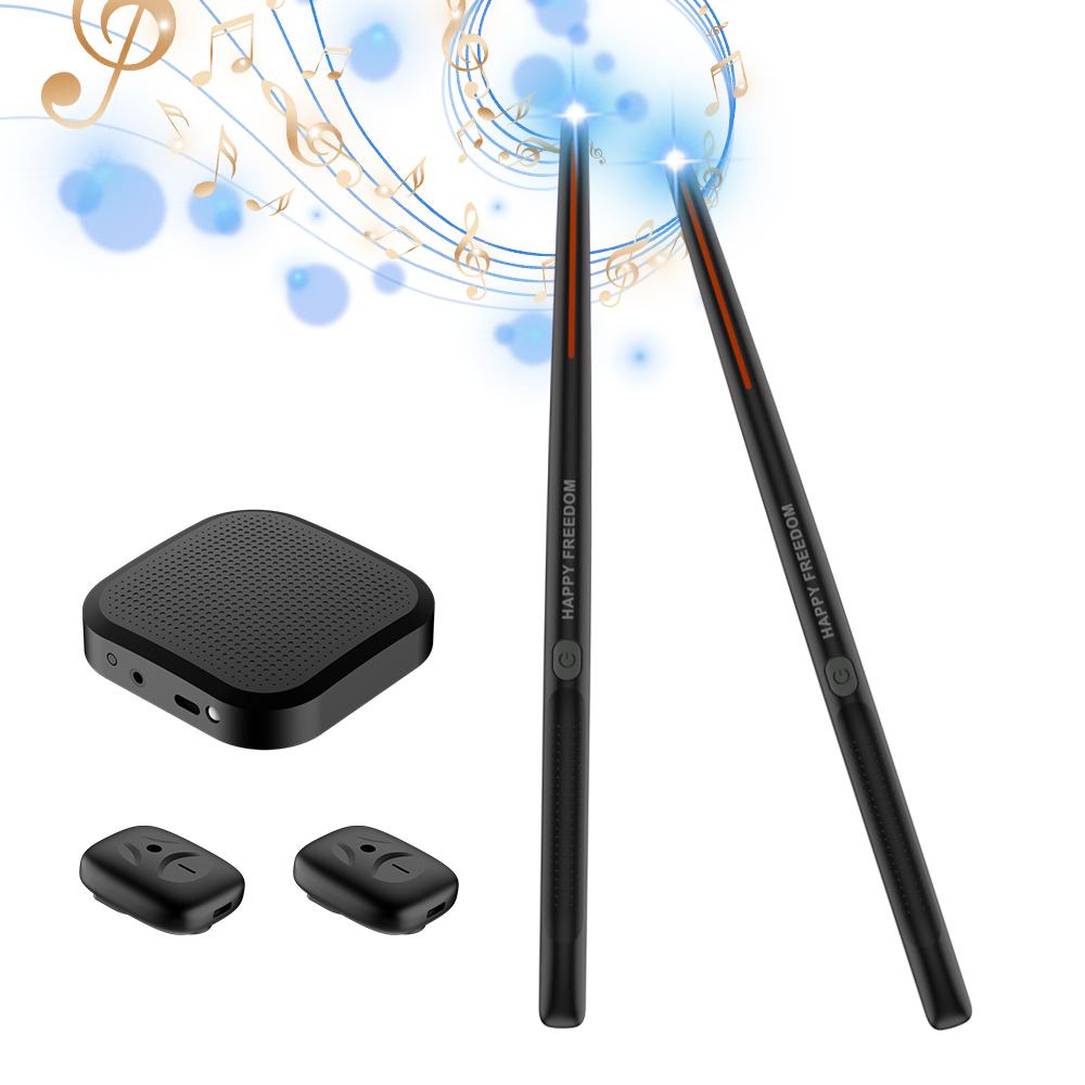 Electronic Drumsticks Air Drum Stick with 2 Foot Pedals 16D Speaker DSP Level Sound Card Low Delay Portable Electric Rhythm Drum