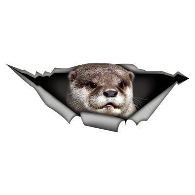 Leuke Otter 3D Autosticker, Leuke Waterdichte Sticker voor Auto's, Vrachtwagens, Motorfietsen, Muren, Ramen, PVC Materiaal