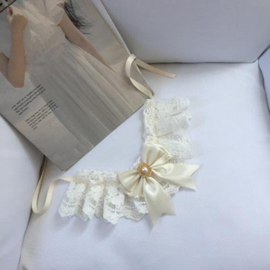 Cat Neckerchief Lace Patchwork Elegant Pet Cat Dog Necklace Bow Bib for Daily Wear