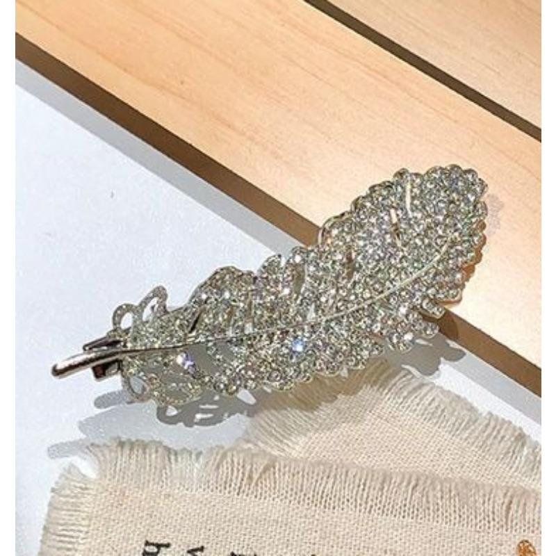 Feather Hair Clips, Side-bun Hair Clips, Elegant Name Lady Hairstyle Side-bun Hair Accessory Headwear