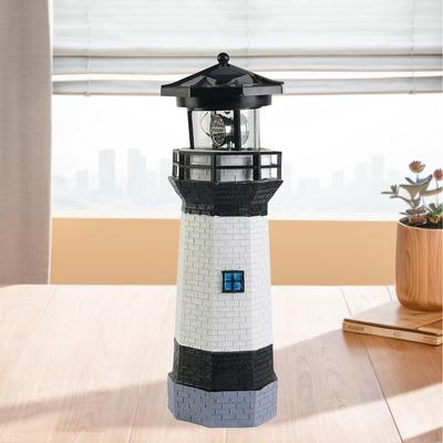 Faro solar, estatua de jardín, lámpara decorativa de paisaje, adorno de patio de 28cm para balcón exterior