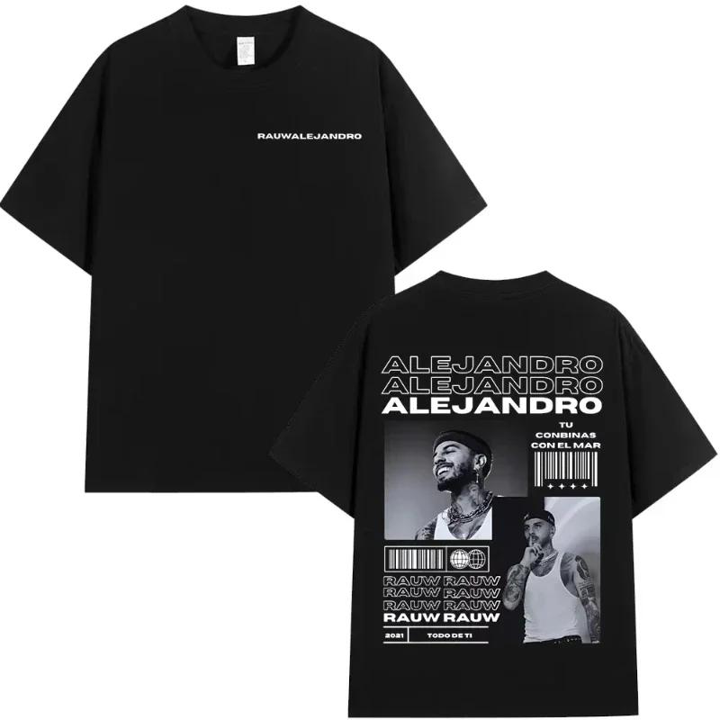 Singer Rauw Alejandro Cosa Nuestra Tshirt Unisexs Wounisex Vintage Fashion Short Sleeve Tshirt Casual Oversized Tshirts