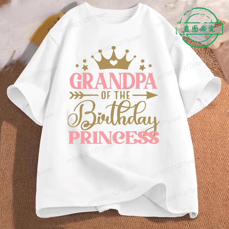 Family Matching Shirts Birthday Princess Family Party Outfits for Parents Kids Family Dad,mom of The Birthday Girl Tops Gift