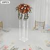 10pcs Acrylic Vase Set,23.6In Tall Clear Column Flower Vases for Wedding Centerpieces,Modern Geometric Table Decor Flower Stands