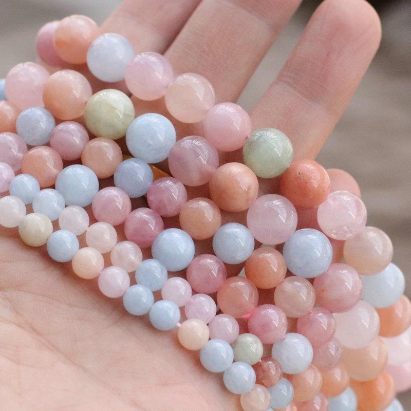Morganite Round Loose Beads 4-12mm Strands for DIY Jewelry, Bracelets, Necklaces 4mm strand