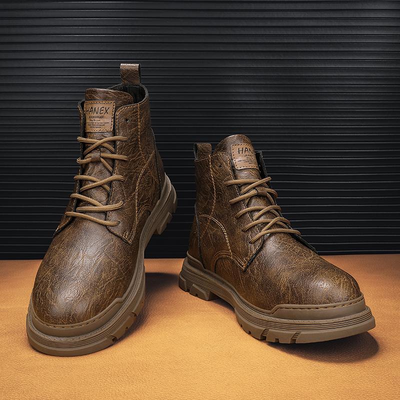 Winter Warm Plush Men's High-top Shoes Outdoor Hiking Shoes Cold Resistant Men's Ankle Boots Formal Short Boots Free Delivery