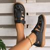 Fashion Fashion Hollow Wrap Toe Spring Summer Sandals Women Hook Loop Big Size 43 Flats Sandels Soft Bottom Comfortable Beach Zapatos