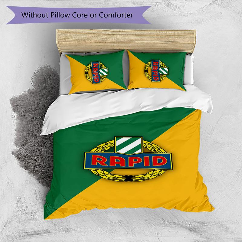 Rapid Wien FC Printed 3PCS Bedding Set Breathable Duvet Cover with Pillowcases Decorative Bed Linen for Bedroom Home