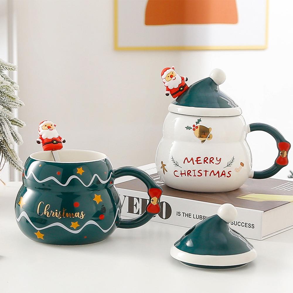 Weihnachtsgeschenke Keramiktassen Kreative Keramik-Kaffeetasse Neues Design Tassen für Paare Büro Zuhause