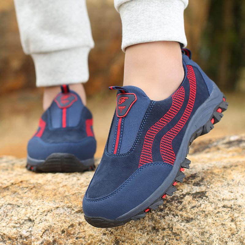 Fashion Outdoor Men's Casual Shoes Sneaker Outdoor Climbing Soft Comfortable Running Shoes Suede Leather Anti-skid Walking Footwear