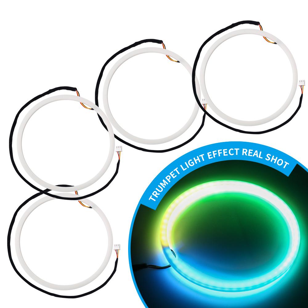 22 In 1 Dual Zone Car LED Ambient Light Symphony Rainbow Streamer Interior Acrylic Strip RGB 64 Color Neon Atmosphere Light 12V