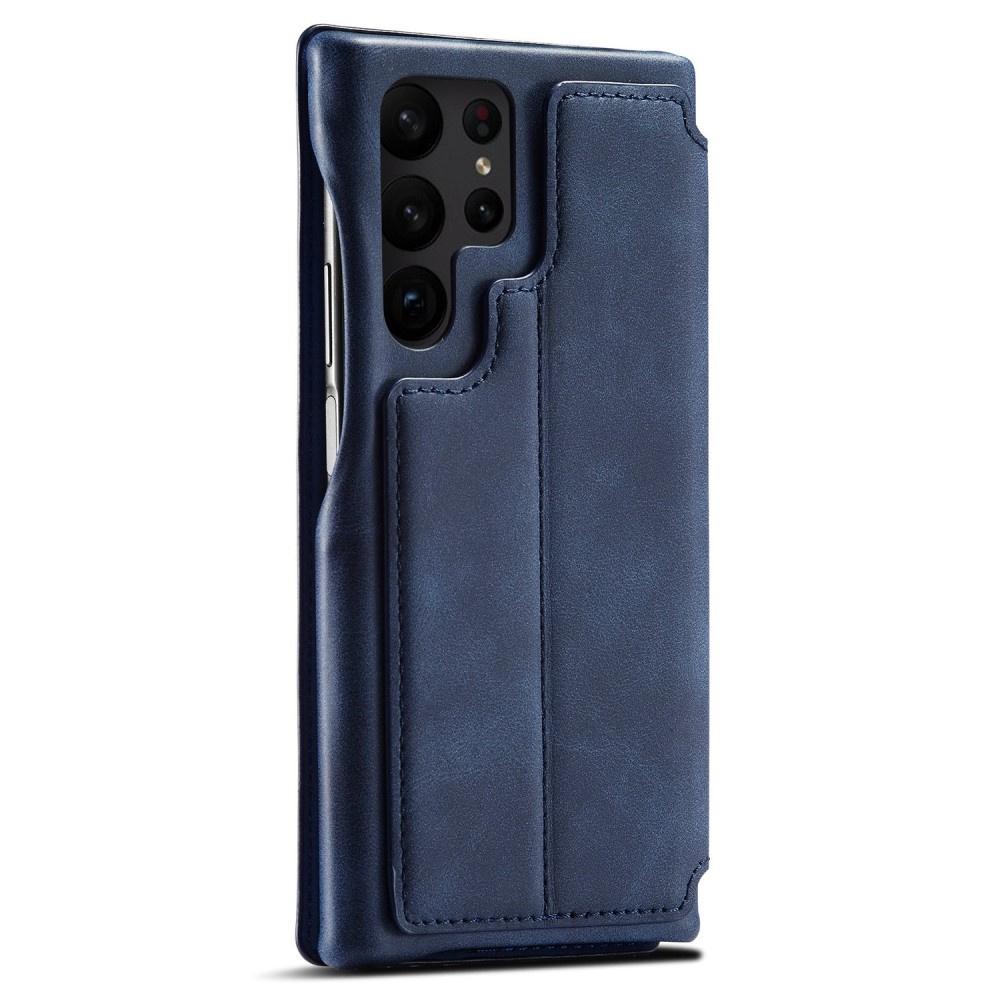 Flip Case for Samsung Galaxy S23 Ultra, ERBORD Retro, Blue
