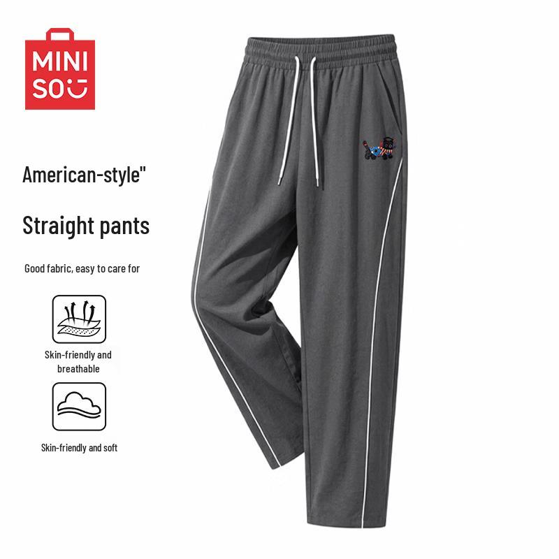 

MINISO Men s Striped Straight-Leg Casual Pants 3XL