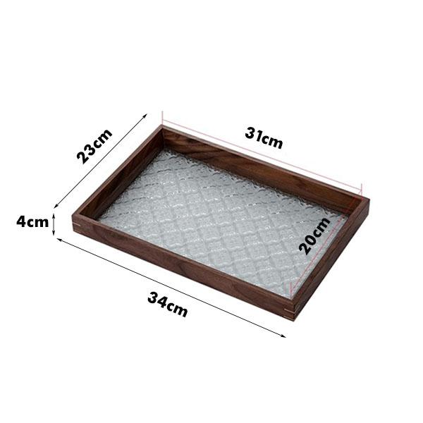 

Винтажный деревянный сервировочный поднос с усиленным стеклом, прямоугольный декоративный поднос для гостиной, журнального столика, подставка для свечей