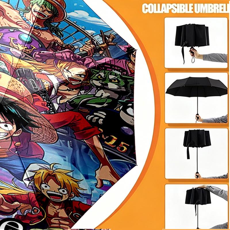 Personalisierter Anime-Druckschirm mit individuellem Namen, Automatisches Öffnen und Schließen, Stabiler 8-Speichen-Rahmen, Für Pendeln, Camping, Wandern, Geburtstagsgeschenk
