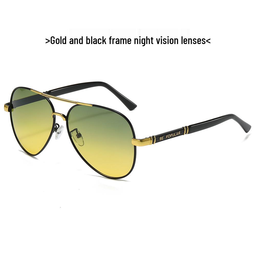 TEMU Men's Polarized Aviator Sunglasses - Metal Frame, Retro Large Design for Driving