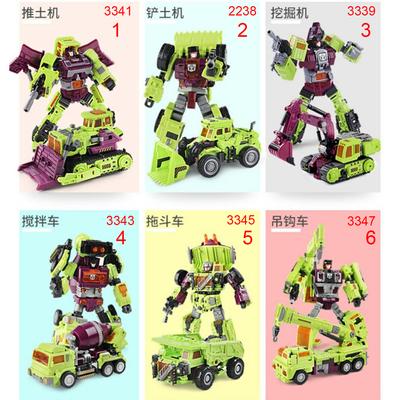 NBK Devastor Transformation Robot Excavator Blender Rescue Scraper Hook 6IN1 Suit Engineering Vehicle Deformation Action Figure