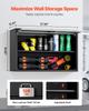 Metal Wall Cabinet, 77W x 30.5D x 50H cm, Floating Garage Tool Cabinet with Up-Flip Door and Shelf, 108.9 kg Load Capacity, Fit for Garage, Basement,