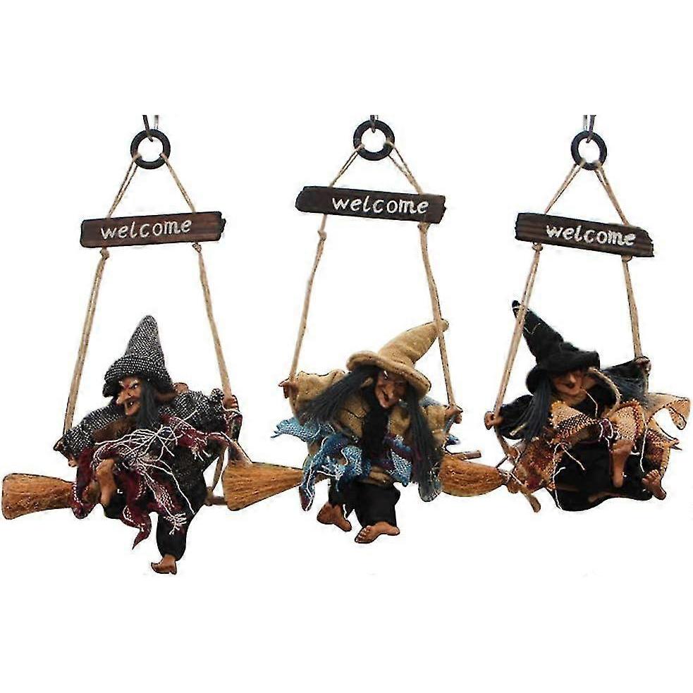 Vintage Wooden Halloween Decor Props: Witchy Haunted Decor (3 Pcs)