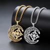 Teamer Crescent Witch Knot Pendant Necklace Vintage Viking Celtics Jewelry For Women Men Valentine Gift