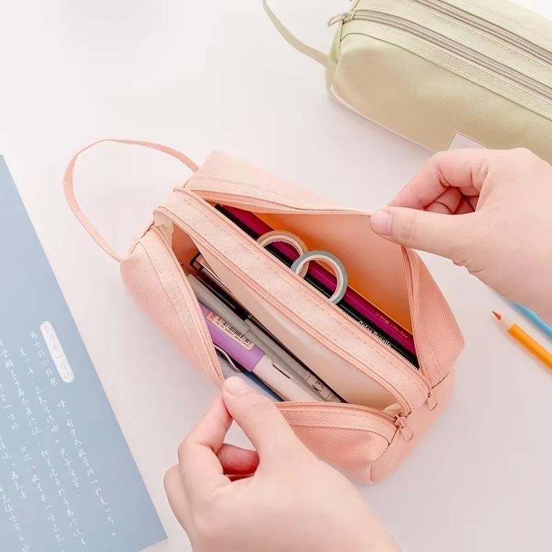 Neue Solide Große Kapazität Stifte Etui Aufbewahrungstasche Kosmetiktasche Niedliche Schreibwaren Büro Schulbedarf