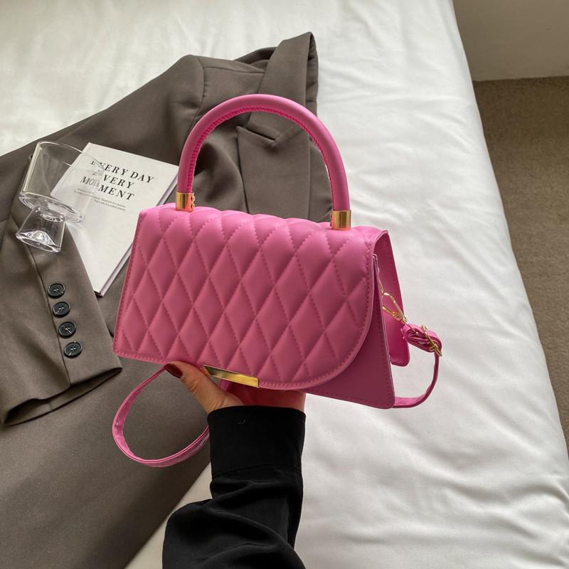 Trendy Summer Fashionable Pu Square Shoulder Bag For Women In Pink Green Or Khaki