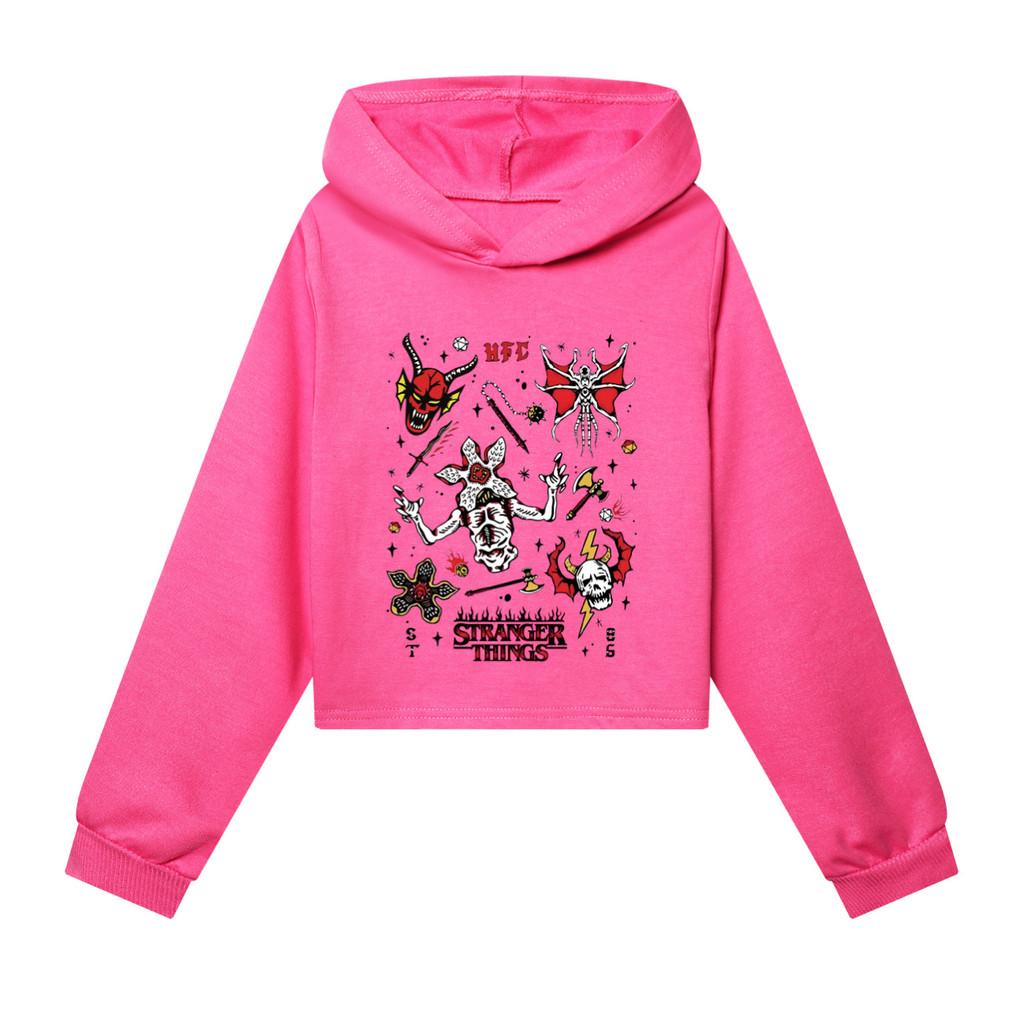 

5254 Дитячі Дівчата Дивні Принти Повсякденні Толстовки з Довгими Рукавами та Капюшоном 170cm рожевий червоний колір