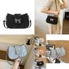 Chic Street Style Chain Shoulder Bag For Women 2024 Trendy Bowknot Pu Leather Purse