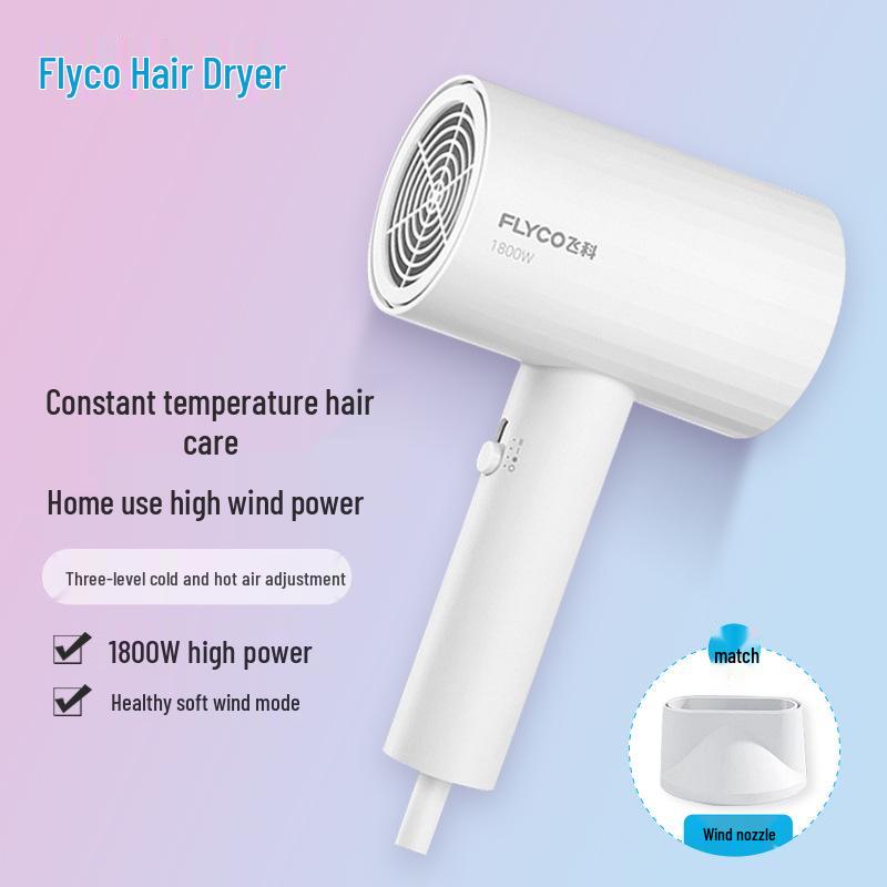 Flyco High Power Foldable Hair Dryer with Negative Ions for Damage-Free Quick Drying