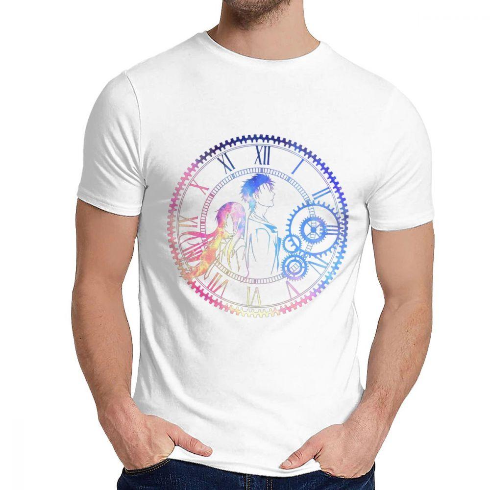 Steins Gate Loving Colors T Shirt Round Neck Popular Man Free Shipping Big Size Tshirt