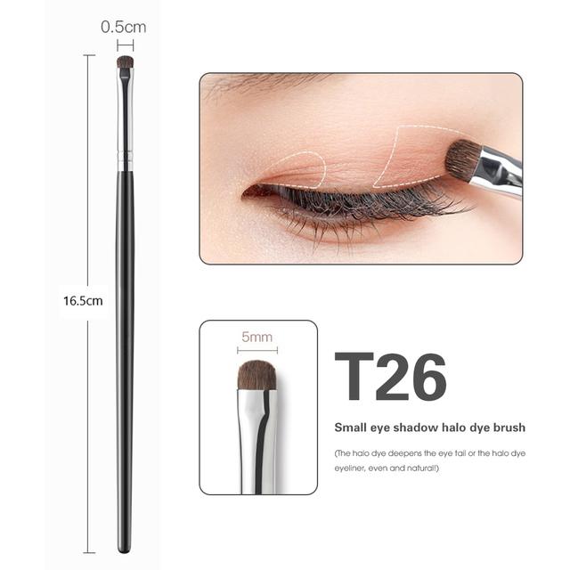 Professional Fine Eyeshadow Brushes Soft Horse Hair Eyelid Highlighter Lying Silkworm Smudge Makeup Brushes Eyes Make Up Tools