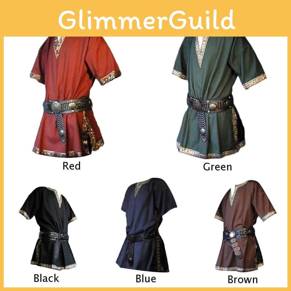 Stylish V-neck Medieval Tunic Top Shirt For Men Perfect For Renaissance Festivals