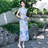Plaid Sleeveless National Style New Chinese Style Suzhou Long Cheongsam Improved Young 1011 New Women's High-end Summer