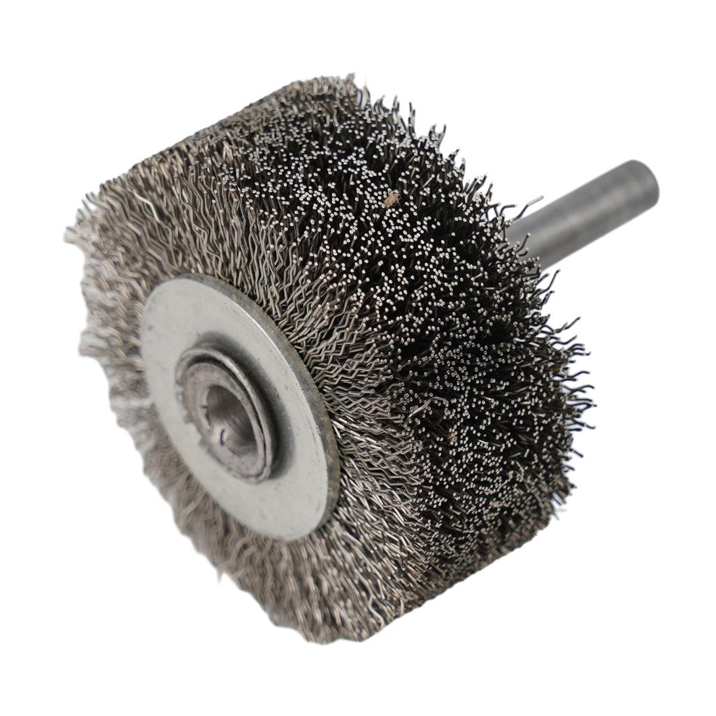 Efficient Stainless Steel Wire Wheel Brush, 2 Diameter, Ensures Effective Metal Cleaning & Deburring, 6mm Shank