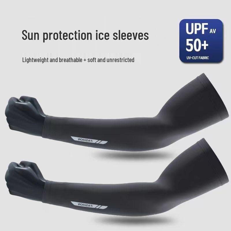 Sommer Eis Seide Sonnenschutz Armstulpen: UV-beständig, Atmungsaktiv, Leicht für Herren - Ideal zum Radfahren & Autofahren
