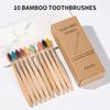 10PCS Bamboo Toothbrush Set - Natural Cowhide-Wrapped Eco-Friendly Toothbrushes (BPA Free)
