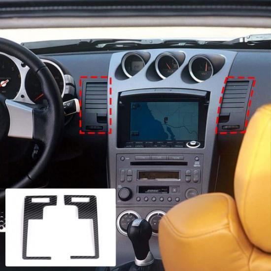 Carbon Fiber ABS Dashboard Side Air Vent Trim For Nissan 350Z Z33 2003-2006