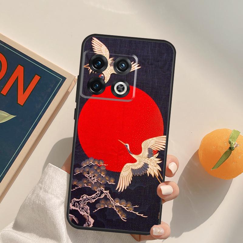 Japanese Cranes Art Case For OnePlus 13T 10T 10R 12R 13R 15 13 12 11 10 9 Pro Nord CE 5 2 3 4 Lite N20 N30 Cover