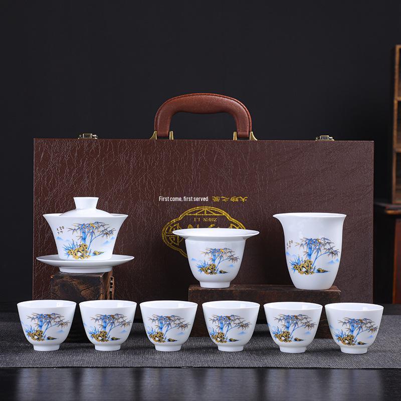 Panda Gaiwan Chinese Porcelain Tea Set - Elegant Gift
