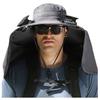 Solar Fan Hat with Neck Flap USB Rechargeable UV Protection Dual Cooling Fan Fishing Hat Foldable Men Women Fisherman Hiking Mountaineering Sun Hat