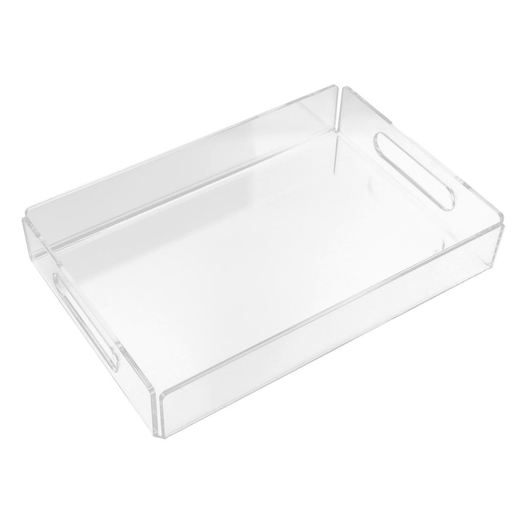 Acrylic Fruit Towel Tray Lightweight Breakfast Cheese Serving Tray with Handles for KTV Hotel