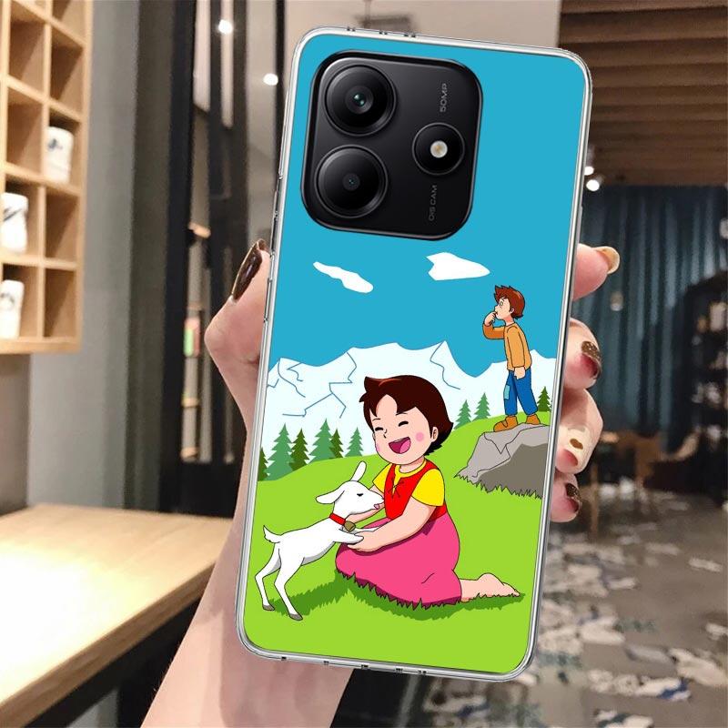 Heidi Cute Cartoon Silicon Phone Case For Xiaomi Redmi Note 14 14S 13 12 12S 11 Pro Plus 11S 10 10S 11T 11E 4G 5G Soft Cover