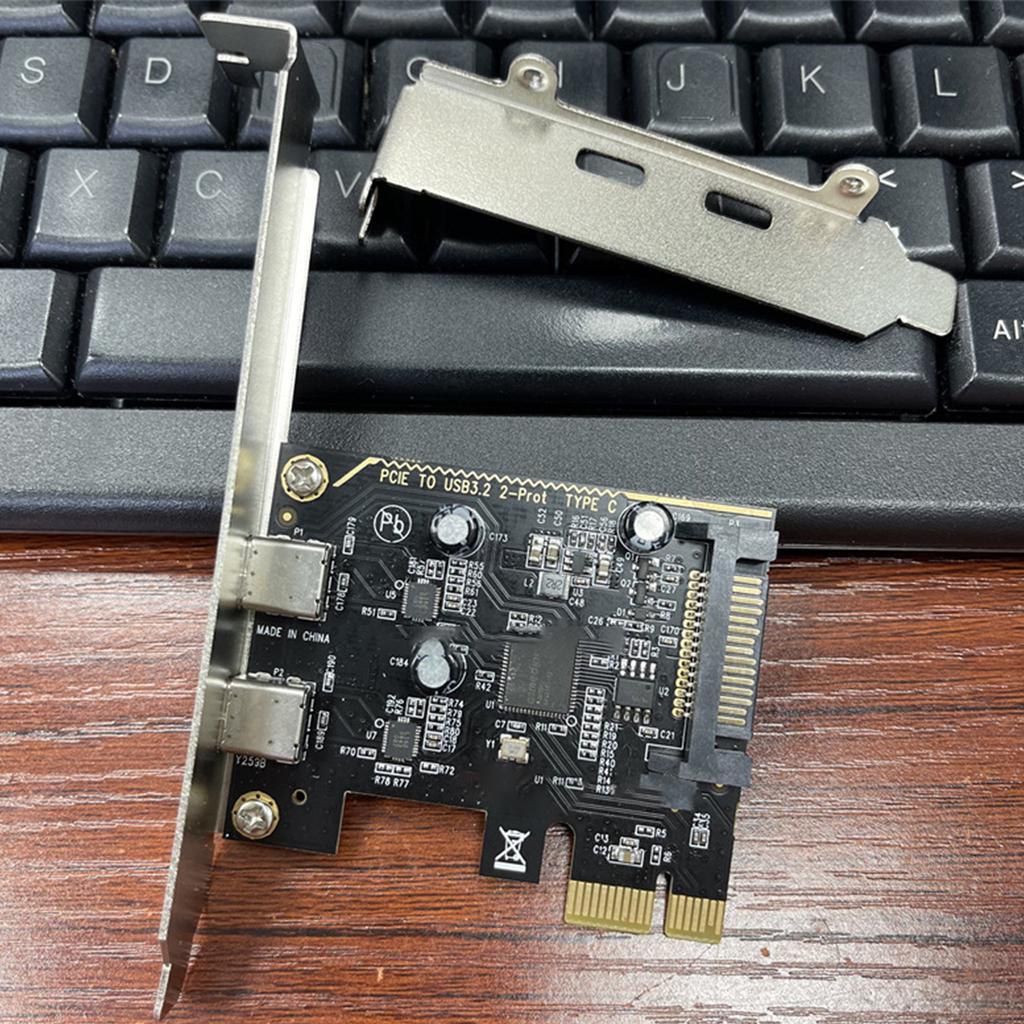 Dual USB PCIE Adapter Card PCIe To 2Port USB3.2 Gen 1 Expansion Adapter 5Gbps High Speed for Desktop PC