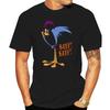2025 New Summer Men's Road Runner 100% Cotton Cotton Funny Chicken BEEP Printed T-shirt Loose Short-sleeved Clothing