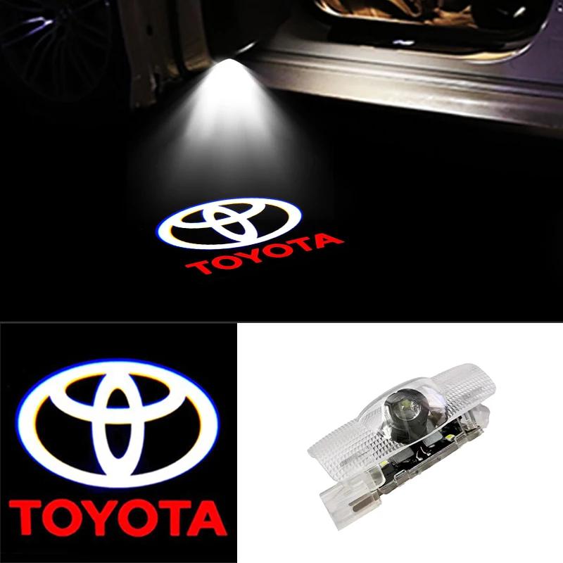 Car LED Door Warning Light Laser Projector Ghost Shadow Light Welcome Logo Lamp For Toyota Corolla RAV4 Camry Yaris C-HR Prius