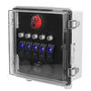 5 Gang Rocker Switch Box With Cover USB Charger LED Voltmeter Cigarette Lighter