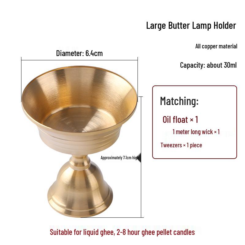 Brass Dual-Use Buddha Offering Candle Holder Lamp