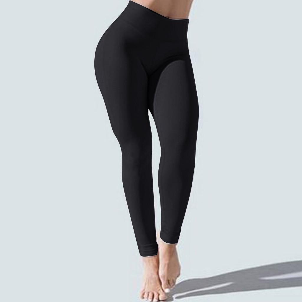 Women Soft High Waist Stretch Pleated Yoga Pants Casual Fitness Leggings Trouser