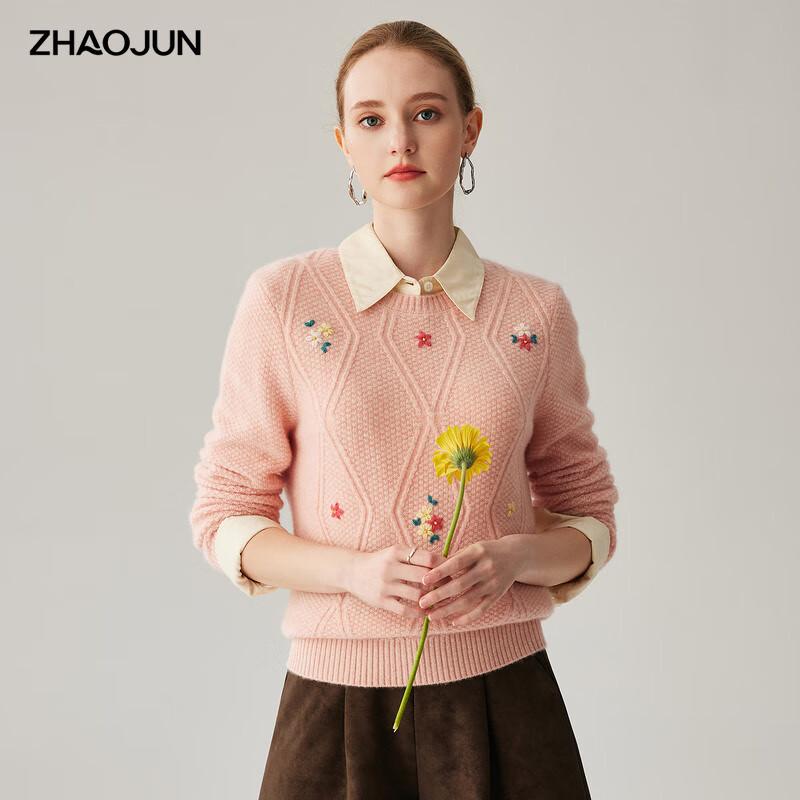 

Zhaojun 2025 Autumn/Winter Women s Round Neck 100% Cashmere Sweater 2XL